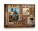 Personalized Fathers Day Canvas, Gift For Dad From Daughter Son, Wondeful Father Canvas