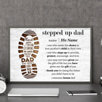 Personalized Fathers Day Canvas, Gift For Stepped Up Dad From Daughter Son, Stepped Up Dad Definition Canvas