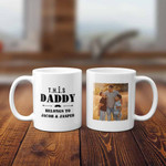Personalized Fathers Day Mug, Gift For Dad From Daughter And Son, This Daddy Belongs To Mug