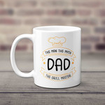 Fathers Day Mug, Gift For Dad From Daughter And Son, The Man The Myth The Grill Master Mug