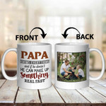 Personalized Fathers Day Mug, Gift For Dad From Daughter And Son, Papa Knows Everything Mug