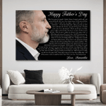 Personalized Fathers Day Canvas, Gift For Dad From Daughter Son, Happy Father's Day Canvas