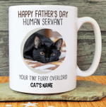 Personalized Fathers Day Mug, Gift For Dad From Daughter And Son, Happy Father’s Day Human Servant Mug