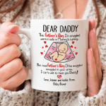 Fathers Day Mug, Gift For Stepfather From Daughter And Son, I’m Snuggled Warm & Safe In Mommy’s Tummy Mug