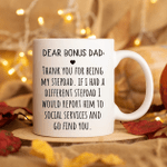 Fathers Day Mug, Gift For Step Dad From Daughter And Son, Thank You For Being My Step Dad Mug