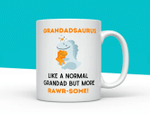 Fathers Day Mug, Gift For Grandad From Daughter And Son, Funny Grandadsaurus Mug