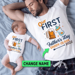 Our First Father's Day Cute Beer T-shirt & Baby Onesie, Dad and Baby Matching Shirts, Father and Son/ Daughter, Father's Day Gift