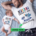 Our First Father's Day Fish T-shirt & Baby Onesie, Dad and Baby Matching Shirts, Father and Son/ Daughter, Father's Day Gift