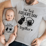 Our First Father's Day T-shirt & Baby Onesie, Dad and Baby Matching Shirts, Father and Son/ Daughter, Father's Day Gift