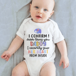 I Confirm Mom Loves You Daddy Baby Onesie, Dad and Baby Matching Shirts, Father and Son/ Daughter, Father's Day Gift