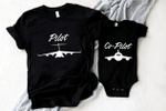 Pilot Co-Pilot, Dad and Baby Matching Shirts, Father and Son/ Daughter, Father's Day Gift