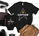 Captain And First Mate, Dad and Baby Matching Shirts, Father and Son/ Daughter, Father's Day Gift