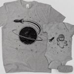 Dad and Baby Matching Space Shirts, Dad and Baby Matching Shirts, Father and Son/ Daughter, Father's Day Gift