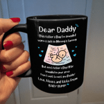 I Can't Wait To Meet You Daddy Black Mug, Fathers Day Mug, Gift For Dad From Daughter And Son