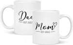 Mom Dad Est 2022 Mug, Fathers Day Mug, Gift For Father From Daughter And Son