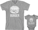 Burger and Slider Bodysuit Matching Set, Dad and Baby Matching Shirts, Father and Son/ Daughter, Father's Day Gift