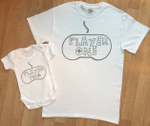 Player One Player Two Gamer Matching Set, Dad and Baby Matching Shirts, Father and Son/ Daughter, Father's Day Gift