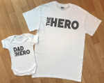 Dad Is My Hero Matching Set, Dad and Baby Matching Shirts, Father and Son/ Daughter, Father's Day Gift
