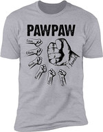 Personalized Hand Drawn Daddy Child Fist Bump Fathers Day T-Shirt Custom Grandpa Gift Papa Dad Shirt