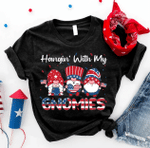 Hanging With My Gnomies, Funnny Cute Patriotic Gnome Tee, Fourth Of July, Independence Day Tshirt