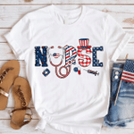 Happy 4th of July Nurse, Patriotic Nurse Healthcare Worker Tee, Fourth Of July, Independence Day Tshirt