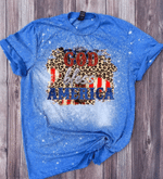 God Bless America Tee, Fourth Of July, Independence Day Bleached Tshirt