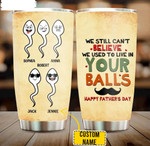 We Used To Live In Your Balls Tumbler, Fathers Day Tumbler, Gift For Dad From Daughter Son