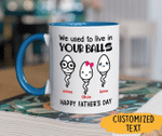 We Use To Live In Your Balls Sperm Accent Mug, Fathers Day Mug, Gift For Dad From Daughter Son
