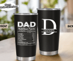 Dad Nutritional Facts Funny Tumbler, Fathers Day Tumbler, Gift For Dad From Daughter Son