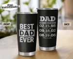 Personalized Best Dad Ever Tumbler, Fathers Day Tumbler, Gift For Dad From Daughter Son