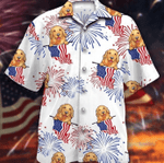 Golden Retriever For 4th of July US Independence Day Hawaiian Shirt