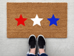 Stars Doormat, 4th of July Doormat, America Red White Blue, Independence Day