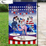 Flamingo American Party US Independence Day Flag