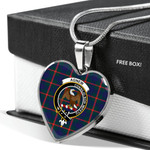 Scottish Agnew Clan Badge Tartan Necklace Heart Style