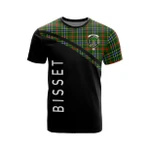 Scottish Bisset Clan Badge Tartan T-Shirt Curve Style - BN