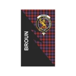 Scottish Brown Clan Badge Tartan Garden Flag Flash Style - BN