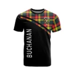 Scottish Buchanan Clan Badge Tartan T-Shirt Curve Style - BN