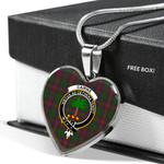 Scottish Cairns Clan Badge Tartan Necklace Heart Style