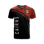 Scottish Cairns Clan Badge Tartan T-Shirt Curve Style - BN
