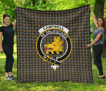 Scottish Campbell Argyll Weathered Clan Badge Tartan Quilt Original - TH8