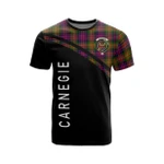 Scottish Carnegie Clan Badge Tartan T-Shirt Curve Style - BN