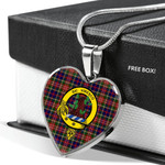 Scottish Christie Clan Badge Tartan Necklace Heart Style