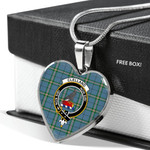 Scottish Clelland Clan Badge Tartan Necklace Heart Style