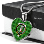 Scottish Clephan Clan Badge Tartan Necklace Heart Style