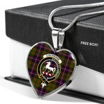 Scottish Cochrane Clan Badge Tartan Necklace Heart Style