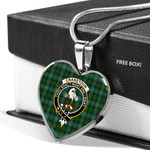 Scottish Cranstoun Clan Badge Tartan Necklace Heart Style