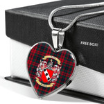 Scottish Crook Clan Badge Tartan Necklace Heart Style