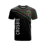 Scottish Crosbie Clan Badge Tartan T-Shirt Curve Style - BN