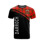 Scottish Darroch (Gourock) Clan Badge Tartan T-Shirt Curve Style - BN
