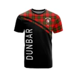 Scottish Dunbar Clan Badge Tartan T-Shirt Curve Style - BN